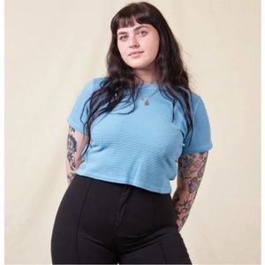 Big Bud Press Cropped Honeycomb Tee, Size XXS
